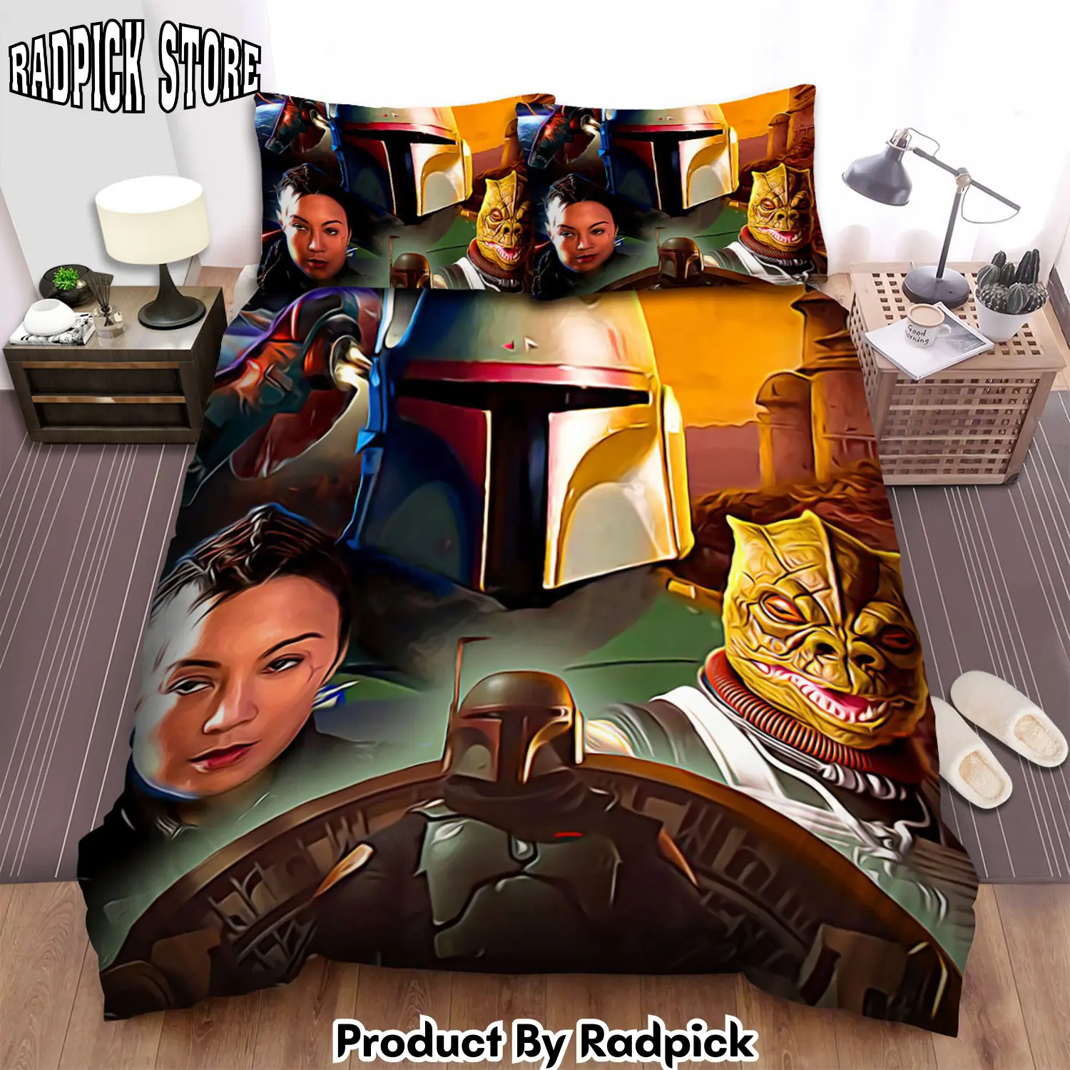 Radpick the book of boba fett movie illustration poster bed sheets spread comforter duvet cover bedding sets rp3271353